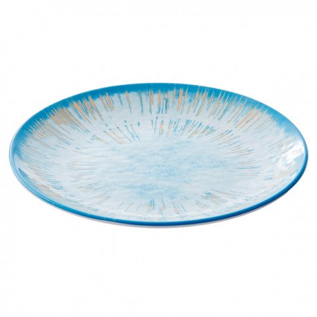 Piatto piano Linea Oceano - diametro 23,5 x 2,5 cm - melamina - Leone