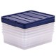 Contenitore multiuso Bankers Box - 32 x 40 x 11 cm - 12 L - PP - con coperchio blu - trasparente - Fellowes