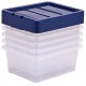 Contenitore multiuso Bankers Box - 32 x 40 x 17 cm - 15 L - PP - con coperchio blu - trasparente - Fellowes
