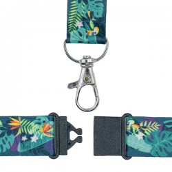 Cordoncino per portabadge - in Rpet - fantasia tropicale - 440 x 20 mm - Avery - Conf. 10 pezzi