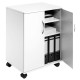 Mobiletto Multifunzione 74/53 - con ante alte e ruote - 4 ripiani - 52,8 x 40 x 73,7 cm - bianco - Durable