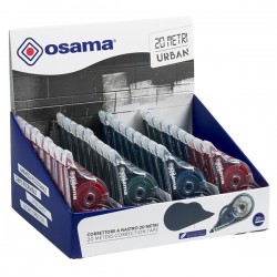 Correttore a nastro 20 Metri - 5 mm x 20 m - involucro colori assortiti Urban - Osama - conf. 36 pezzi
