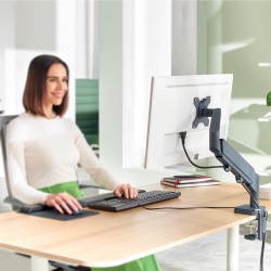 Braccio salvaspazio - per 1 monitor - grigio scuro - Leitz