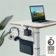Pannello forato piccolo - per scrivanie compatte Sit-Stand - con portapenne, gancio e portariviste - 42 x 25 x 0,8 cm - grigio c