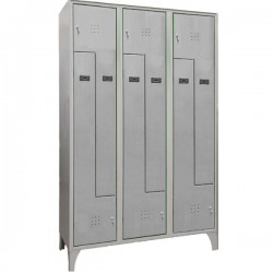 Armadio spogliatoio in metallo salvaspazio - a 6 ante a L - 120 x 50 x 195 cm - grigio - Fasma