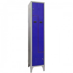 Armadio spogliatoio in metallo salvaspazio - a 2 ante a L - 40 x 50 x 195 cm - grigio/blu - Fasma
