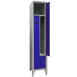 Armadio spogliatoio in metallo salvaspazio - a 2 ante a L - 40 x 50 x 195 cm - grigio/blu - Fasma