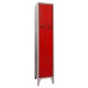 Armadio spogliatoio in metallo salvaspazio - a 2 ante a L - 40 x 50 x 195 cm - grigio/rosso - Fasma