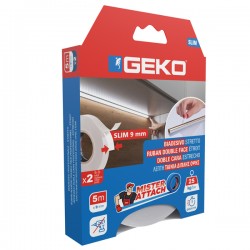 Nastro biadesivo SLIM Mister Attach - 9 mm x 5 m - bianco - Geko - conf. 2 pezzi
