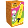 Evidenziatore Flat - punta a scalpello - tratto da 1,2mm-4,6mm - giallo - Bic - conf. 12 pezzi