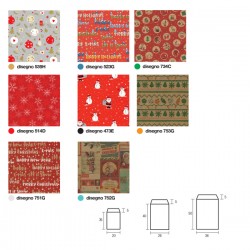 Sacchetto regalo - fantasia Natale assortite - c/patella adesiva - Rex Sadoch - expo 150 pezzi