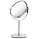 Specchio per trucco - con ingrandimento x3 - diametro specchio 15,5 cm - altezza 32 cm - grigio - Girmi
