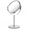 Specchio per trucco - con ingrandimento x3 - diametro specchio 15,5 cm - altezza 32 cm - grigio - Girmi