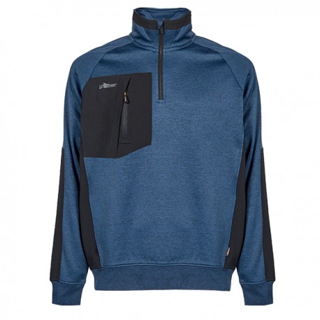 Felpa mezza zip Leeds - taglia L - blu - U-Power