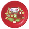 Piatto fondo - compostabile - diametro 22 cm - rosso - Dopla - conf. 20 pezzi