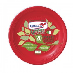Piatto frutta - compostabile - diametro 17 cm - rosso - Dopla - conf. 20 pezzi