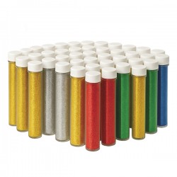 Glitter Bio grana fine - 10ml - colori assortiti - Deco - display 40 flaconi