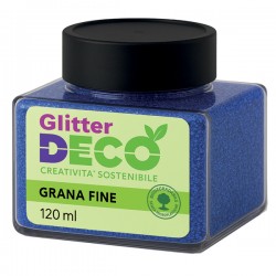 Glitter Bio grana fine - 120ml - blu - Deco