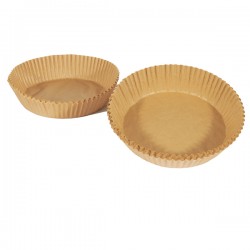 Vaschette cartaforno per friggitrice ad aria - in astuccio - diametro 16 cm - altezza 4,5 cm - avana - Perfetto Kitchen - conf. 