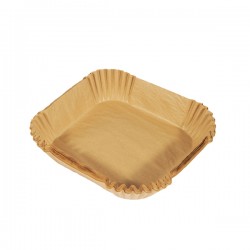 Vaschette cartaforno per friggitrice ad aria - in astuccio - 20 x 20 x 4,5 cm - avana - Perfetto Kitchen - conf. 50 pezzi