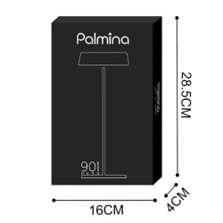 Lampada da tavolo 901 - c/aggancio magnetico - 10 x 30 cm - alluminio - nero - Palmina