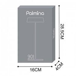 Lampada da tavolo 901 - c/aggancio magnetico - 10 x 30 cm - alluminio - grigio - Palmina