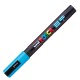 Marcatore a base d'acqua Uni Posca PC3M - punta fine da 0,9mm a 1,3mm - azzurro - Uni Mitsubishi