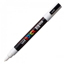 Marcatore a base d'acqua Uni Posca PC3M - punta fine da 0,9mm a 1,3mm - bianco - Uni Mitsubishi