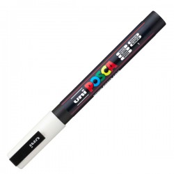Marcatore a base d'acqua Uni Posca PC3M - punta fine da 0,9mm a 1,3mm - bianco - Uni Mitsubishi