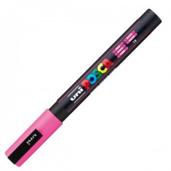 Marcatore a base d'acqua Uni Posca PC3M - punta fine da 0,9mm a 1,3mm - rosa - Uni Mitsubishi