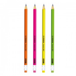 Matita Swano Fluo - grafite - HB - colori assortiti - Stabilo - barattolo 96 pezzi