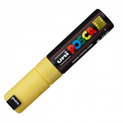 Marcatore a base d'acqua Uni Posca PC8K - punta large a scalpello 8,0mm - giallo - Uni Mitsubishi
