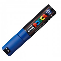 Marcatore a base d'acqua Uni Posca PC8K - punta large a scalpello 8,0mm - blu - Uni Mitsubishi