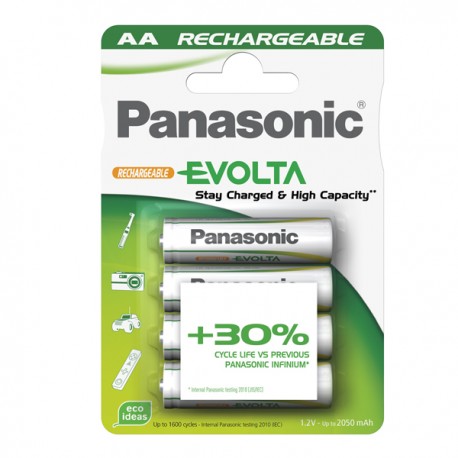 Pila stilo AA - 1,2V - Evolta - ricaricabili - Panasonic - blister 4 pezzi