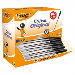 Penna a sfera Cristal - punta media 1,0mm - nero - Bic - conf. 90+10 pezzi