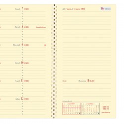 Agenda settimanale Italnote S 2026 - c/spirale - copertina Impala - 8,8 x 17 cm - nero - Quo Vadis