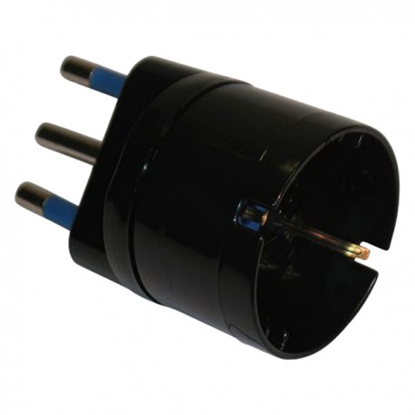 Adattatore semplice - spina 2P+T 16 A - presa schuko 16 A - nero - MKC