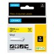 Nastro Rhino 18433 - 19 mm x 5,5 mt - poliestere permanente - nero/giallo - Dymo