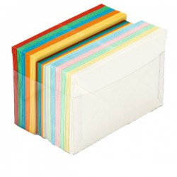 Scatola 100 cartoncini (200gr) + 100 buste (90gr) - arcobaleno - formato 4 - Favini