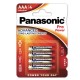 Pila ministilo AAA - 1,5V - ProPower - LR03 - Panasonic - blister 4 pezzi