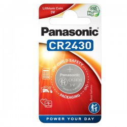 Micropila CR2430 - 3V - a pastiglia - litio - Panasonic - blister 1 pezzo