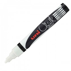 Marcatore a gesso liquido Uni Chalk Marker - punta tonda da 1,80 - 2,50 mm - bianco - Uni Mitsubishi