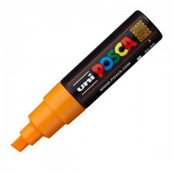 Marcatore Uni Posca PC8K - punta a scalpello 8mm - arancio - Uni Mitsubishi