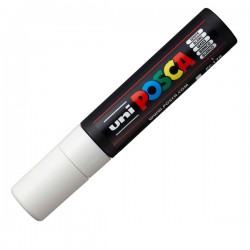 Marcatore a base d'acqua Uni Posca PC17K - punta extra large a scalpello 15,0mm - bianco - Uni Mitsubishi