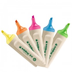 Evidenziatore 24 EcoLine - punta scalpello - da 2 a 5 mm - colori assortiti - Edding - astuccio 4 pezzi