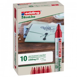 Marcatore permanente 21 Ecoline - punta conica - da 1,5 a 3 mm - rosso - Edding