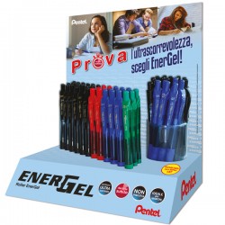 Roller Energel X - a scatto - 0,7 mm - Pentel - expo 60 pezzi