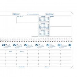 Agenda settimanale Agendascop 2026 - c/spirale - copertina Impala - 30 x 10 cm - nero - Quo Vadis