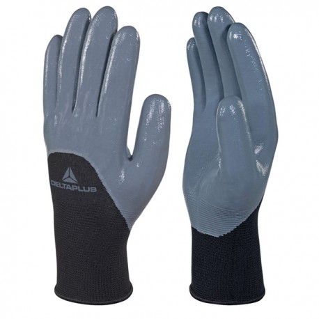 Guanti per protezione meccanica VE715GR - maglia di poliestere - palmo nitrile - taglia 09 - grigio - Deltaplus