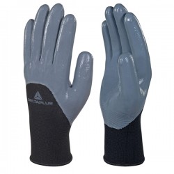 Guanti per protezione meccanica VE715GR - maglia di poliestere - palmo nitrile - taglia 10 - grigio - Deltaplus